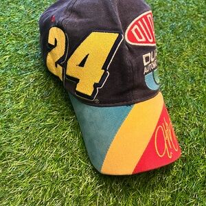 Vintage Jeff Gordon DuPont #24 NASCAR Hat Chase Authentics Rainbow Strapback Cap